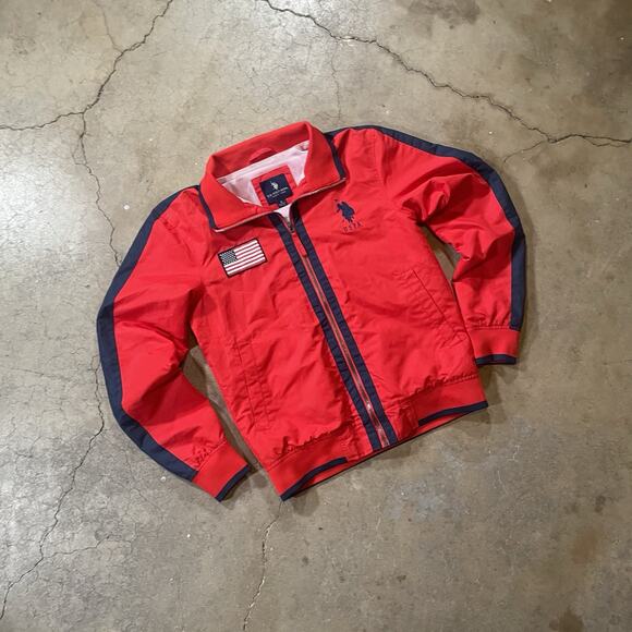 Polo Ralph Lauren Nylon Jacket Windbreaker Red/White/Blue Size Small - Picture 7 of 8
